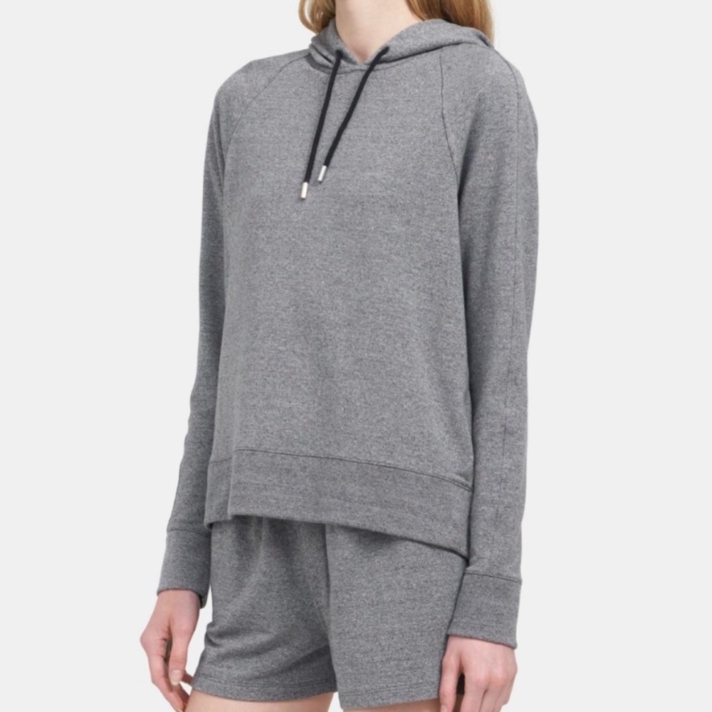 THEORY Women's Lounge Knit Basic Hoodie in Light Blue - M